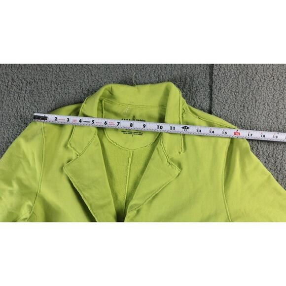 New Neon Buddha Jacket Womens Small Cotton Neon Green 2 Pockets Funky Buttons - Picture 9 of 9